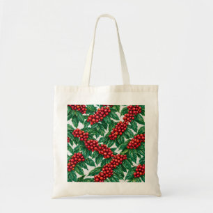Tote Bag Motif botanique de baies rouges de plante de café