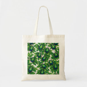 Tote Bag Motif botanique du scarabée émeraude