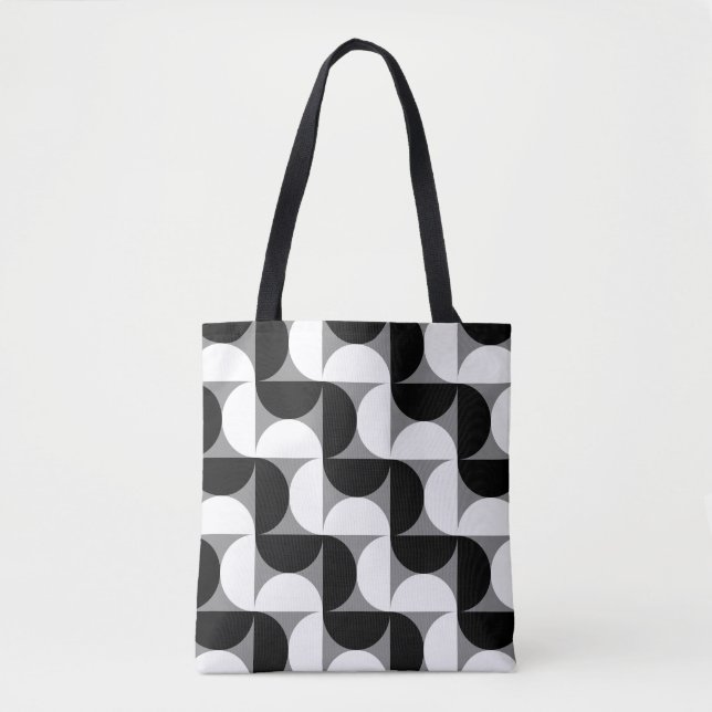 Tote Bag Motif Bowls du Moyen-siècle noir blanc (Devant)