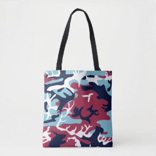 Tote Bag Motif Camo - Bleu blanc bleu marine