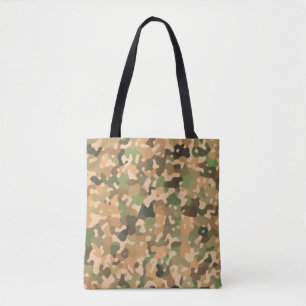 Tote Bag Motif Camo - Vert Orange Brown Noir