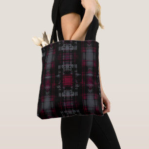 Tote Bag Motif carreaux gothique sombre dévasté grunge