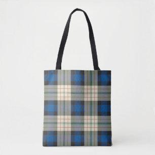 Tote Bag Motif carreaux tartan - traditionnel bleu beige