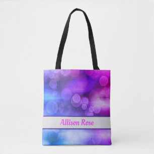 Tote Bag Motif Cercles Abstraits rose et violet