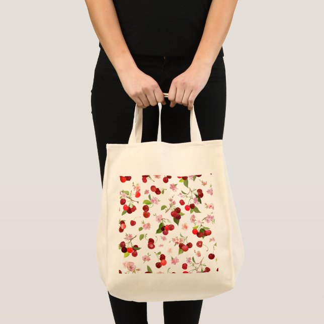 Tote Bag Motif Cerise 1 (Devant (produit))