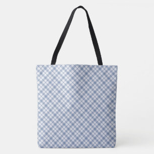 Tote Bag Motif chic Indigo bleu et blanc Preppy Check