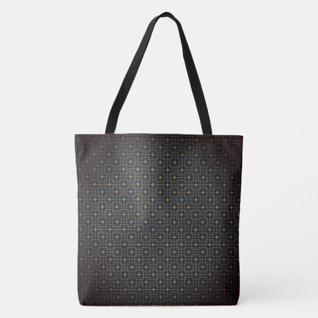 Tote Bag Motif chinois moderne géométrique filtré (Devant)