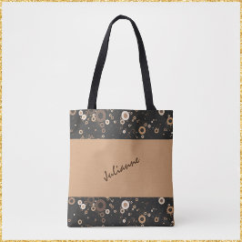 Tote Bag Motif circulaire Brown et beige rétro