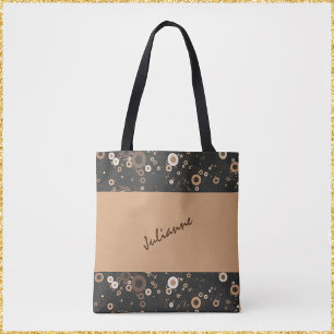 Tote Bag Motif circulaire Brown et beige rétro