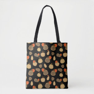 Tote Bag Motif citrouille Cream Orange Harvest