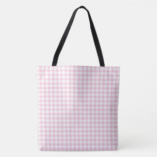 Tote Bag Motif classique Pastel rose En vichy chèque