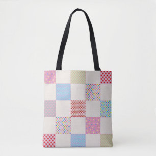 Tote Bag Motif coloré d'édredon de patchwork