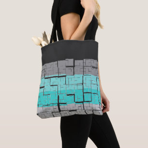 Tote Bag Motif cool noir blanc gris bleu