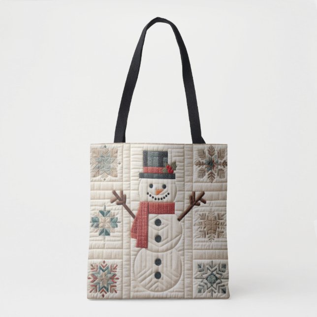 Tote Bag Motif courbé de Snowman (Devant)