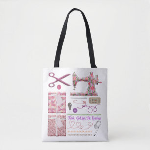 Tote Bag Motif couturier à la machine à coudre