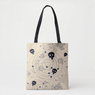 Tote Bag Motif crâne de sucre cosmique noir