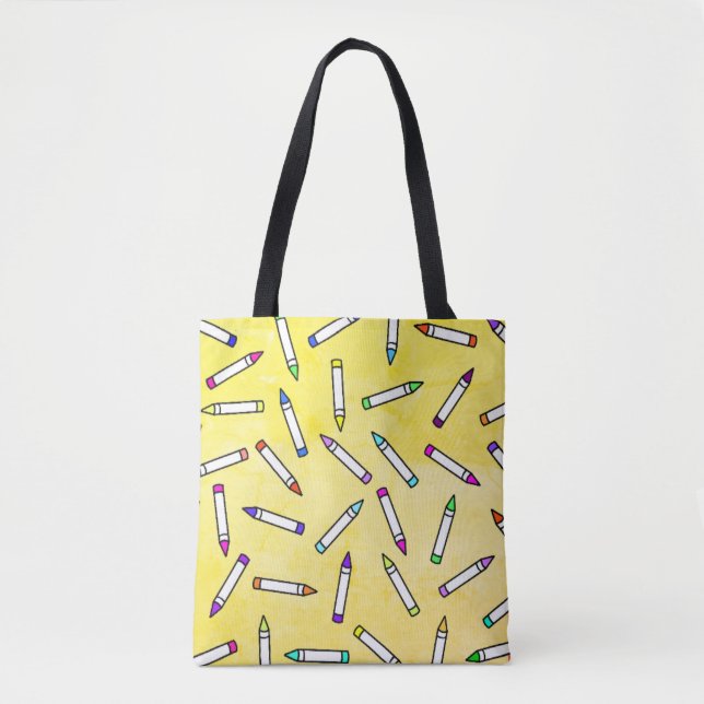 Tote Bag Motif Crayon de dessin (Devant)