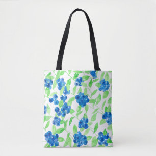 Tote Bag Motif d'aquarelle Bluberries
