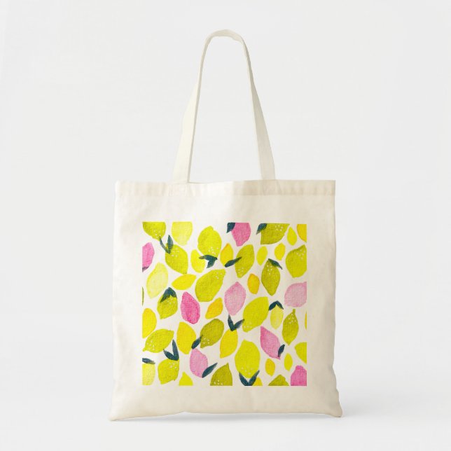 Tote Bag Motif d'aquarelle citron (Devant)