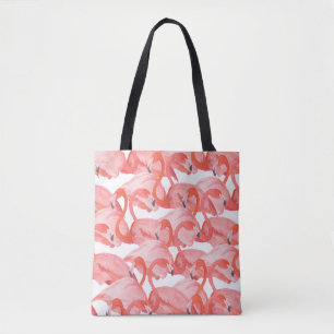 Tote Bag Motif d'aquarelle transparente avec flamants