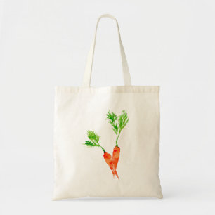 Tote Bag motif d'aquarelle végétale de carottes d'orange am