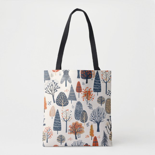 Tote Bag Motif d'arbres lunaires (Devant)
