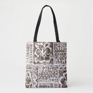 Tote Bag Motif d'art tropical autochtone hawaïen