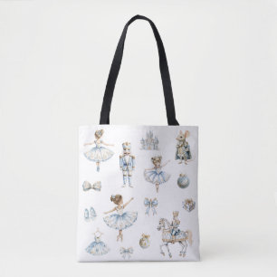 Tote Bag Motif de ballet de craquelette d'aquarelle