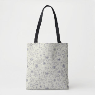 Tote Bag Motif de bande dessinée avec les chats drôles