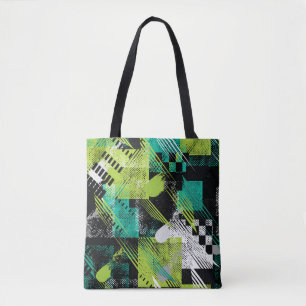 Tote Bag Motif de bandes de points géométriques Abstraits