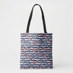 Tote Bag Motif de bandes de ruban patriotique