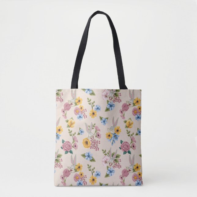 Tote Bag Motif de broderie florale BUGS BUNNY™ (Devant)