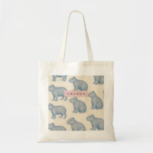 Tote Bag Motif de capybara mignon minimaliste personnalisé