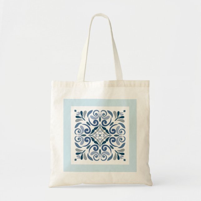 Tote Bag Motif de carreaux d'indochine (Devant)