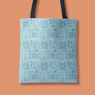 Tote Bag Motif de carte bleue et Turquoise