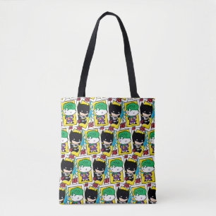 Tote Bag Motif de cartes de jeu Chibi Joker et Batman