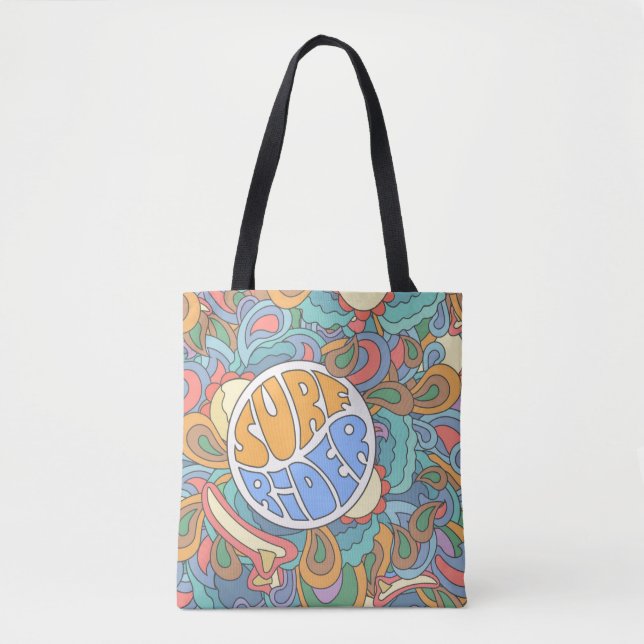 Tote Bag Motif de cavalier de surf (Devant)
