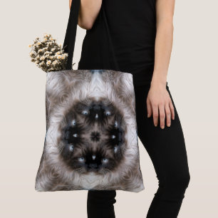 Tote Bag Motif de chat siamois kaléidoscope aux yeux bleus