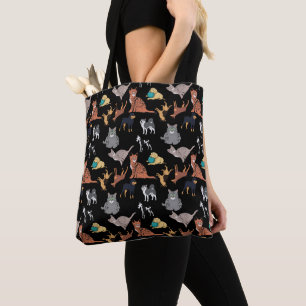 Tote Bag Motif de chats et de chiens sur fond noir