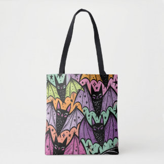Tote Bag Motif de chauves-souris abstraites fantaisistes Ha