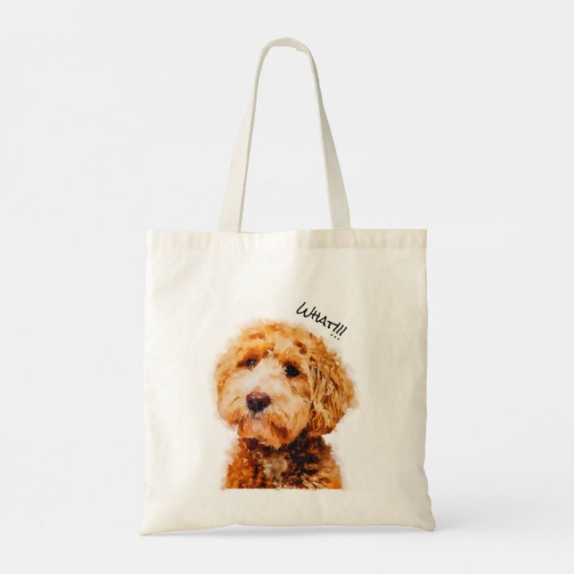 Tote Bag Motif de chien de caniche imprimé (Dos)