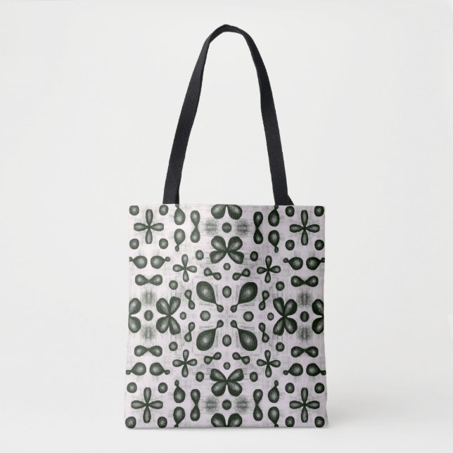 Tote Bag Motif De Chimie Design En Noir Et Blanc (Devant)