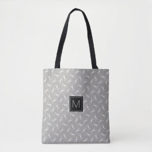 Tote Bag Motif de ciseaux de monogramme dans le gris