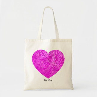 Tote Bag Motif de coeur magenta sur mesure