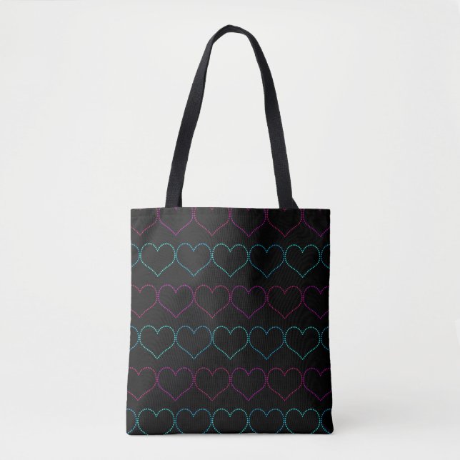 Tote Bag Motif de coeur pointu | Saint Valentin (Devant)