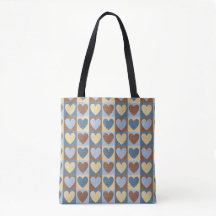 Motif de Coeurs bleu jaune rétro