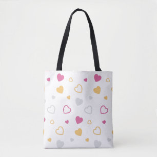 Tote Bag Motif de coeurs stylisés