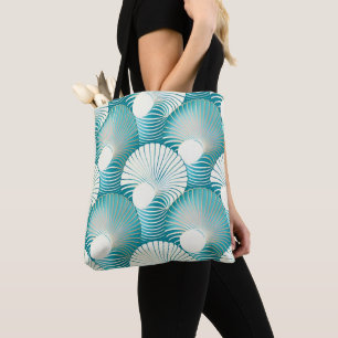 Tote Bag Motif de coquillage bleu