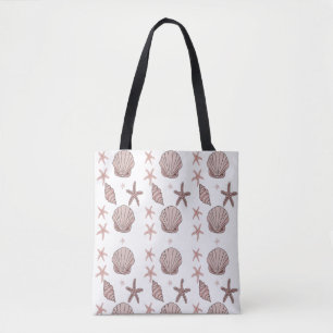 Tote Bag Motif de coquillages roses - Vibes de plage Design