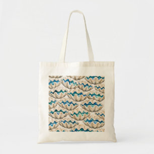 Tote Bag Motif de coquille de bénitier géant bleu
